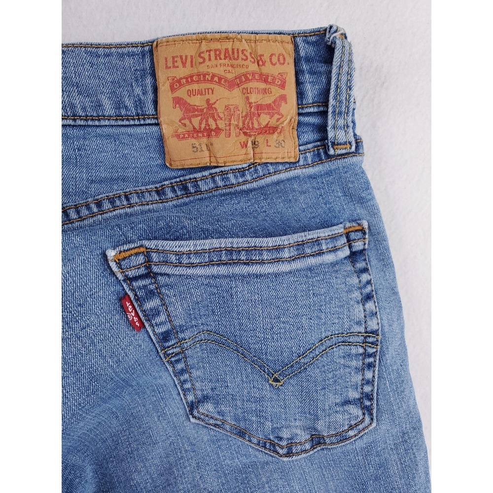Levis 511 Jeans Mens 29x30 Slim Tapered Stretch Denim Pants Low Rise Stone Wash - Picture 6 of 16